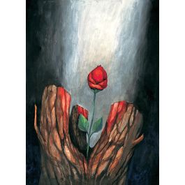 Die Blume aus dem toten Stamm