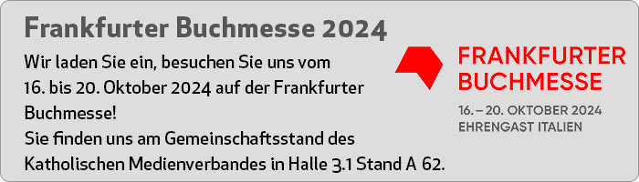 Banner zur Frankfurter Buchmesse vom 16. bis 20. Oktober 2024