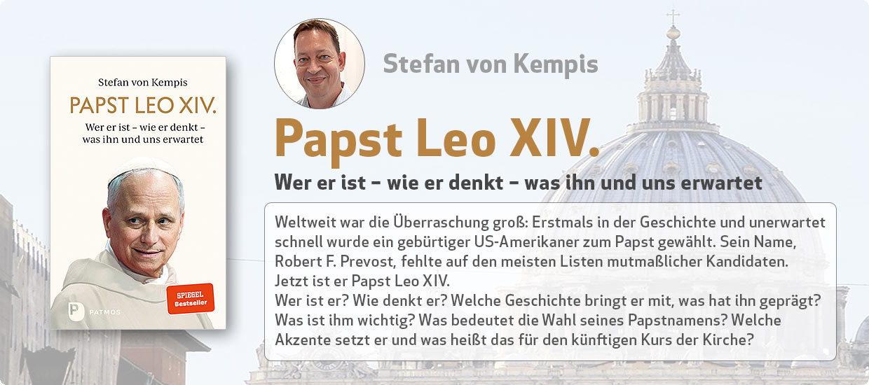 Stefan von Kempis:  Papst Leo XIV. – Wer er ist – wie er denkt – was ihn und uns erwartet. Weltweit war die Überraschung groß: Erstmals in der Geschichte und unerwartet schnell wurde ein gebürtiger US-Amerikaner zum Papst gewählt. Sein Name, Robert F. Prevost, fehlte auf den meisten Listen mutmaßlicher Kandidaten. Jetzt ist er Papst Leo XIV. Wer ist er? Wie denkt er? Welche Geschichte bringt er mit, was hat ihn geprägt? Was ist ihm wichtig? Was bedeutet die Wahl seines Papstnamens? Welche Akzente setzt er und was heißt das für den künftigen Kurs der Kirche?